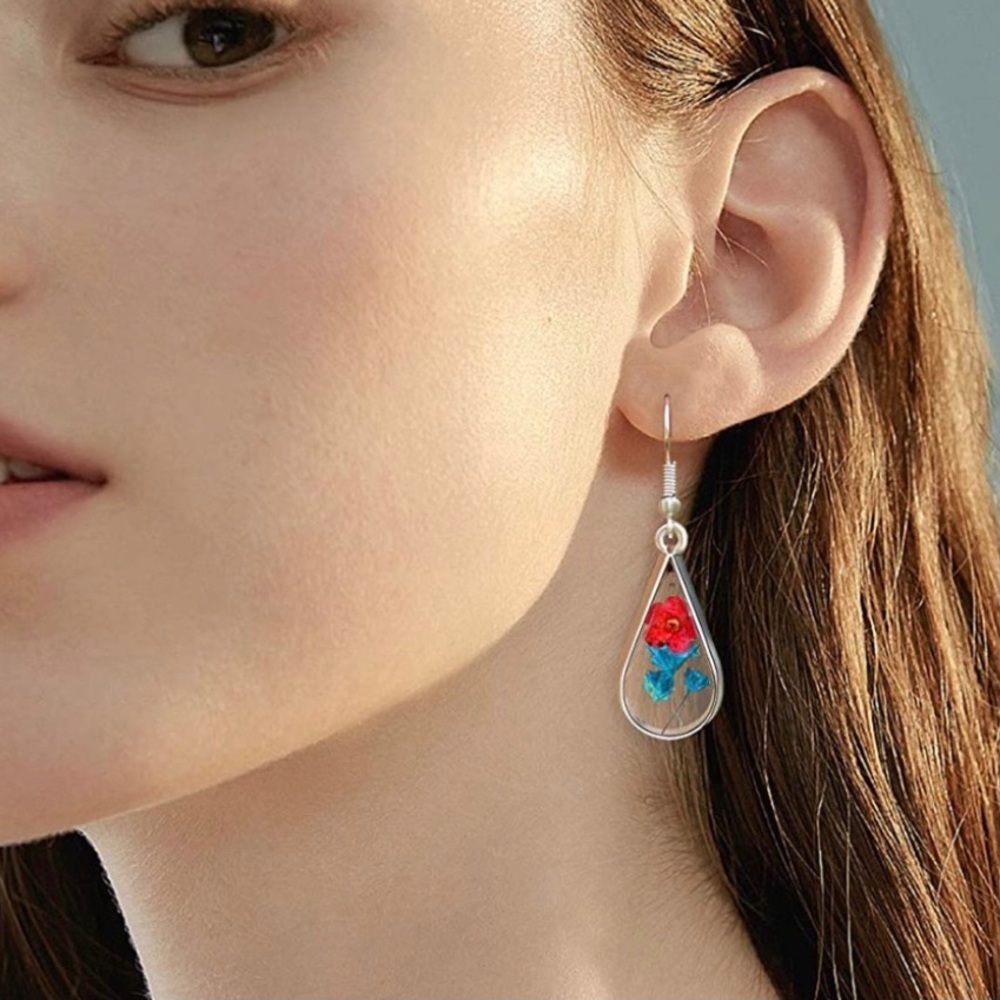 🌺Pressed Flower Earrings, free of Nickel & Lead